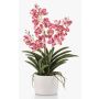 Orchidée Vanda artificielle PAVRA en pot en céramique, racines, rose fuchsia-blanc, 60cm