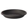 Soucoupe ronde pour cache-pot VENERA en plastique recyclé, avec des trous, anthracite, 4cm, Ø28cm