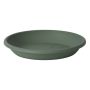 Soucoupe ronde pour cache-pot VENERA en plastique recyclé, avec des trous, vert sauge, 4cm, Ø28cm