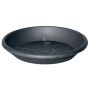 Soucoupe ronde pour cache-pot DONIKA en plastique, avec des trous, anthracite, 4cm, Ø22cm
