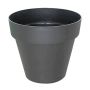 Pot de fleurs rond VINAYA en plastique, avec des trous, anthracite, 22,5cm, Ø25cm