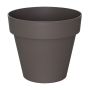 Pot de fleurs rond VINAYA en plastique, avec des trous, taupe, 22,5cm, Ø25cm