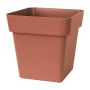 Pot de fleurs carré VINAYA en plastique, avec des trous, terracotta, 40x40x40cm