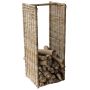 Panier en rotin LUMIRA pour bois de chauffage, marron-gris, 42 x 36 x 100 cm