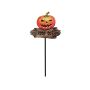 Décoration Halloween citrouille sur piquet de jardin ANDUIN, KEEP OUT, orange-marron, 47x2,5x91cm