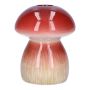 Vase en céramique REFELINDE, en forme de champignon, rouge-beige, 12cm, Ø9,5cm