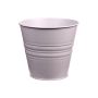 Pot à plantes rond MICOLATO avec rainures, zinc, taupe, 16cm, Ø18,5cm