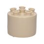 Vase Dolomit VIVIANNE à 6 ouvertures, couleur sable, 10,5 cm, Ø 12 cm
