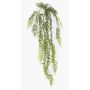 Plante artificielle fougère à feuilles en bouclier ZALGEN sur tige, racines, suspendue, verte, 150cm