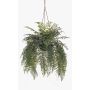 Fougère en forme d'épée décorative, fougère à cheveux de femme, suspension florale MAXROL, motte de terre, racines, suspendue, verte, 85 cm