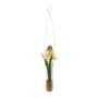 Composition de jacinthes artificielles FRUKE dans un vase suspendu, rose, 35 cm