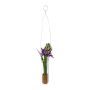 Composition de jacinthes artificielles FRUKE dans un vase suspendu, violet, 35 cm