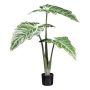 Plante artificielle Colocasia TAHRON, vert-blanc, 130 cm