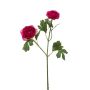 Branche décorative Renoncule FLORANCE, rose foncé, 45 cm