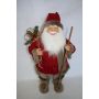Figurine de Saint Nicolas AMBROSIUS, sac cadeau, bâton, rouge-brun, 17x14x30cm