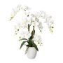 Orchidée Phalaenopsis artificielle LUKREN dans un pot en céramique, avec racines, blanche, 65cm