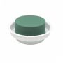 OASIS® Ideal Mousse florale humide en forme de cylindre dans une coupe en plastique, vert-blanc, 5cm, Ø12cm