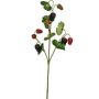 Branche artificielle de framboises RAFAELLA avec fruits, rouge et noir, 50 cm