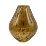 Vase à fleurs RUSSELL, en verre, ventru, motif léopard, marron-transparent, 28 cm, Ø 23 cm