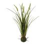 Herbe artificielle Roseau de Chine MILNO, motte de terre, panicules, racines, vert, 65cm