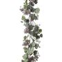 Guirlande artificielle d'eucalyptus SAFLOS, pommes de pin, fleurs, gris-vert, 175cm