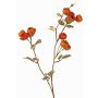 Branche de rose-chou artificielle LORRAINE, collection écologique, orange-jaune, 60cm, Ø3cm
