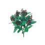 Fleur décorative Skimmia SAFRA avec des fleurs, piquet, rouge bourgogne, 40cm