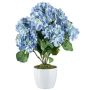 Fleur artificielle Hortensia VITROS en pot décoratif, bleu, 50cm