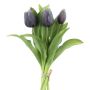 Bouquet de tulipes artificielles LONA, noir-blanc, 30cm, Ø20cm