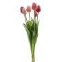 Bouquet de tulipes artificielles LONA, rose-fuchsia-crème, 45cm, Ø20cm