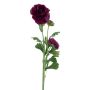 Fleur artificielle Renoncule PROTO, violet foncé, 65cm