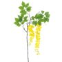 Branche de fleurs artificielles Glycine LIANMU, jaune, 140cm