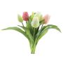Bouquet de tulipes artificielles LONA, crème-rose-fuchsia, 30cm, Ø20cm