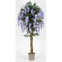 Glycine artificielle ANNIARA, troncs en bois véritable, avec des fleurs, lilas, 150cm - Made in Italy