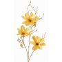Branche de magnolia en velours LEAFY, jaune-or, 115cm