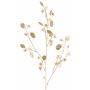Branche artificielle de lunaria en satin PINDUS avec fleurs, blanc-or, 85 cm