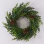 Couronne décorative de cyprès STURMYN avec pives, verte, Ø 50 cm