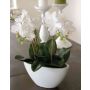Orchidée artificielle Phalaenopsis JASMIN, coupe en céramique, blanc, 40cm