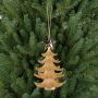Décoration de sapin RION avec étoile, acrylique, pailletée, dorée, 12 cm, Ø 9 cm
