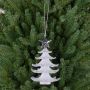 Suspension de sapin de Noël RION avec étoile, acrylique, paillettes, blanc-argenté, 12cm, Ø9cm