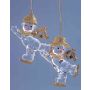 Pendentifs décoratifs en acrylique « Bonhomme de neige » LILLA, lot de 2, paillettes, dorés, 3 x 8 cm