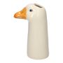 Vase soliflore en forme d'oie DUFFY en céramique, blanc-orange, 15,5x10,5x29,3cm