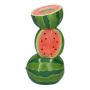 Vase soliflore Melons d'eau TILLAS en céramique, rouge-vert-bleu, 11,7x10x21cm