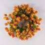Couronne de houblon artificiel MABILA avec baies de houx, orange, Ø40cm