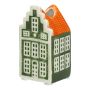 Vase à fleurs décoratif en forme de maison HOMEN, en céramique, vert-orange, 4,8x4,2x9cm