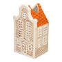à motif Déco haus Vase à fleurs homen avec, céramique, beige-orange, 11,5x10,2x22cm