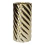 Vase de table WIRLSON en dolomite, torsadé, doré-métallisé, 19,1cm, Ø9,5cm