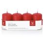 Couronne de l'Avent, bougies cylindriques JENARO, lot de 4, rouges, 8 cm, Ø 5 cm, 18 h - Fabriquées en Allemagne