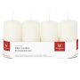 Bougies cylindriques pour couronne de l'Avent JENARO, lot de 4, ivoire, 10 cm, Ø 5 cm, 23 h - Fabriquées en Allemagne