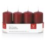 Bougies cylindriques pour couronne de l'Avent JENARO, lot de 4, bordeaux, 10 cm, Ø 5 cm, 23 h - Fabriquées en Allemagne